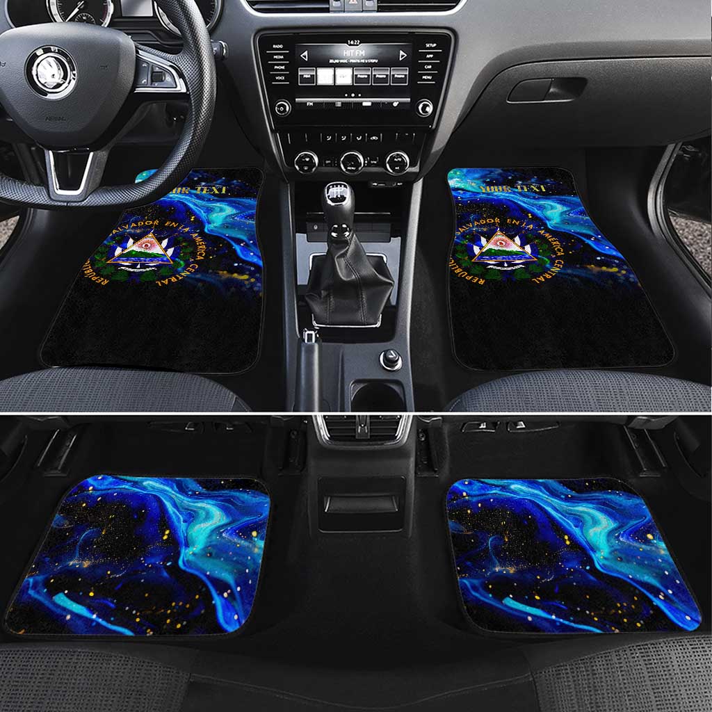 El Salvador Country Pride Car Mats Map Flag and National Emblem Art in Cosmic Blue - Wonder Print Shop