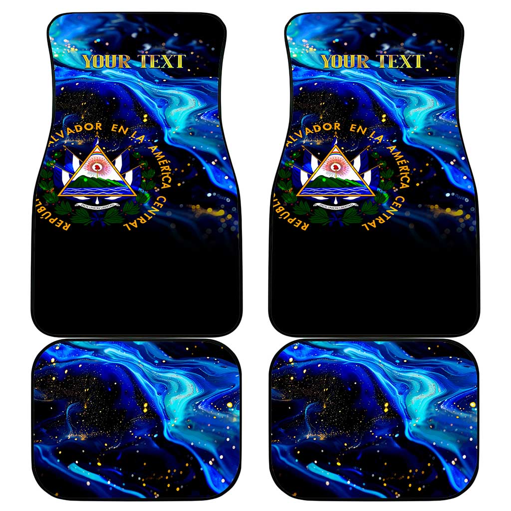 El Salvador Country Pride Car Mats Map Flag and National Emblem Art in Cosmic Blue - Wonder Print Shop