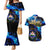 El Salvador Country Pride Couples Matching Mermaid Dress and Hawaiian Shirt Map Flag and National Emblem Art in Cosmic Blue - Wonder Print Shop