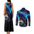 El Salvador Country Pride Couples Matching Tank Maxi Dress and Long Sleeve Button Shirt Map Flag and National Emblem Art in Cosmic Blue - Wonder Print Shop