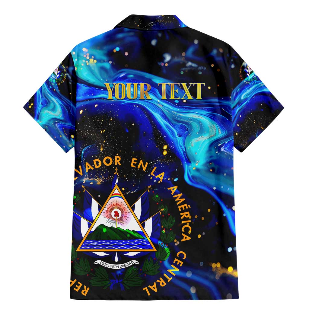 El Salvador Country Pride Family Matching Mermaid Dress and Hawaiian Shirt Map Flag and National Emblem Art in Cosmic Blue - Wonder Print Shop