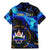 El Salvador Country Pride Family Matching Mermaid Dress and Hawaiian Shirt Map Flag and National Emblem Art in Cosmic Blue - Wonder Print Shop