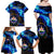 El Salvador Country Pride Family Matching Off Shoulder Maxi Dress and Hawaiian Shirt Map Flag and National Emblem Art in Cosmic Blue - Wonder Print Shop