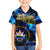 El Salvador Country Pride Family Matching Off Shoulder Short Dress and Hawaiian Shirt Map Flag and National Emblem Art in Cosmic Blue - Wonder Print Shop