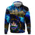 El Salvador Country Pride Hoodie Map Flag and National Emblem Art in Cosmic Blue - Wonder Print Shop