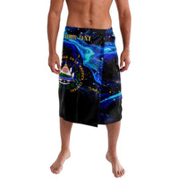 El Salvador Country Pride Lavalava Map Flag and National Emblem Art in Cosmic Blue - Wonder Print Shop