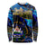 El Salvador Country Pride Long Sleeve Shirt Map Flag and National Emblem Art in Cosmic Blue - Wonder Print Shop