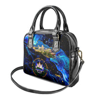 El Salvador Country Pride Shoulder Handbag Map Flag and National Emblem Art in Cosmic Blue - Wonder Print Shop