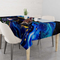 El Salvador Country Pride Tablecloth Map Flag and National Emblem Art in Cosmic Blue - Wonder Print Shop