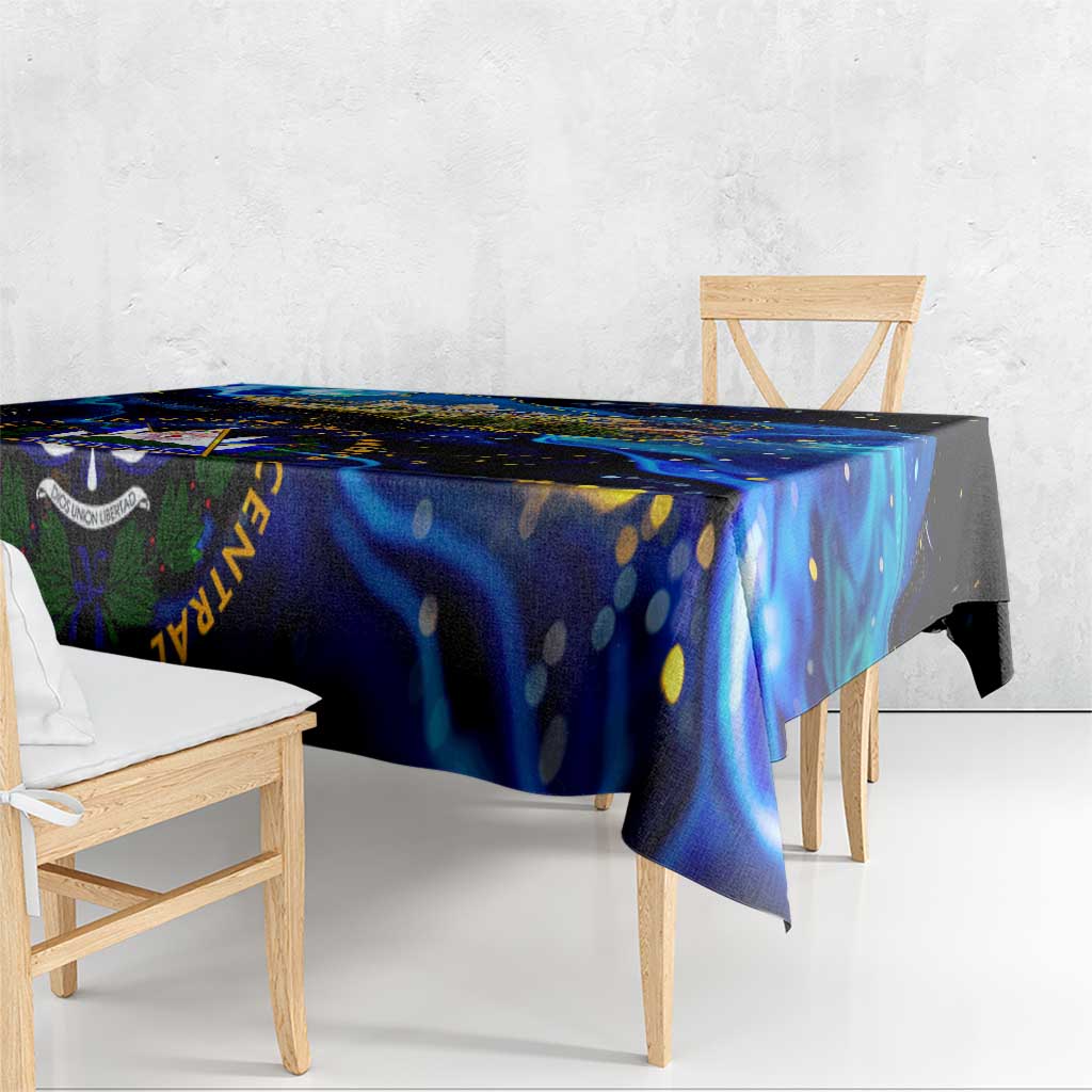 El Salvador Country Pride Tablecloth Map Flag and National Emblem Art in Cosmic Blue - Wonder Print Shop
