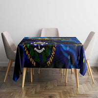 El Salvador Country Pride Tablecloth Map Flag and National Emblem Art in Cosmic Blue - Wonder Print Shop