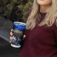 El Salvador Country Pride Tumbler Cup Map Flag and National Emblem Art in Cosmic Blue - Wonder Print Shop