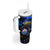 El Salvador Country Pride Tumbler With Handle Map Flag and National Emblem Art in Cosmic Blue - Wonder Print Shop