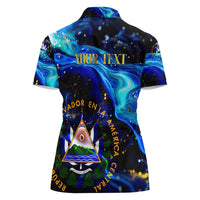 El Salvador Country Pride Women Polo Shirt Map Flag and National Emblem Art in Cosmic Blue - Wonder Print Shop