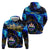 El Salvador Country Pride Zip Hoodie Map Flag and National Emblem Art in Cosmic Blue - Wonder Print Shop