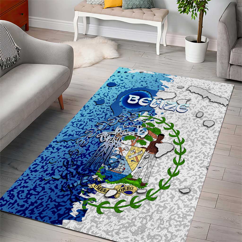 The Deep Heart Of Belize Area Rug Belize Abstract Heritage Ocean Blue Splash Art - Wonder Print Shop