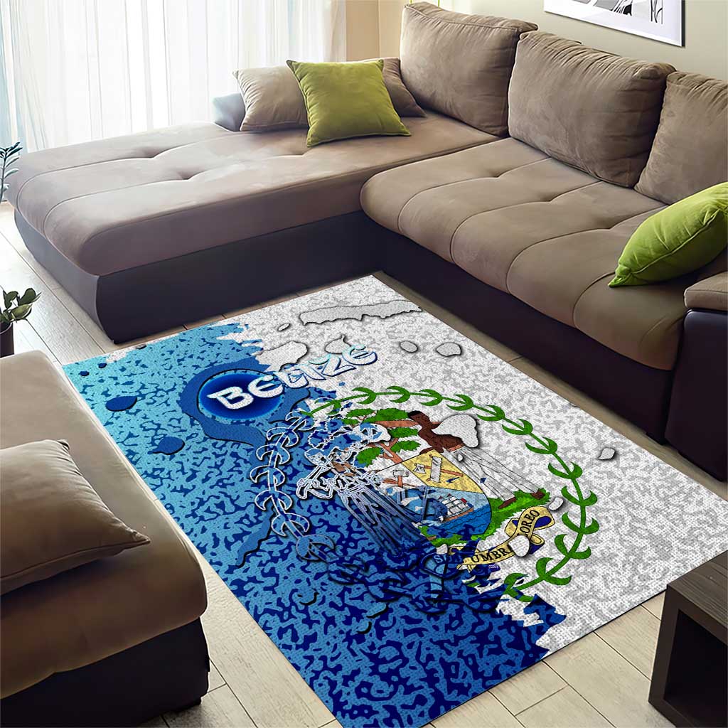 The Deep Heart Of Belize Area Rug Belize Abstract Heritage Ocean Blue Splash Art - Wonder Print Shop