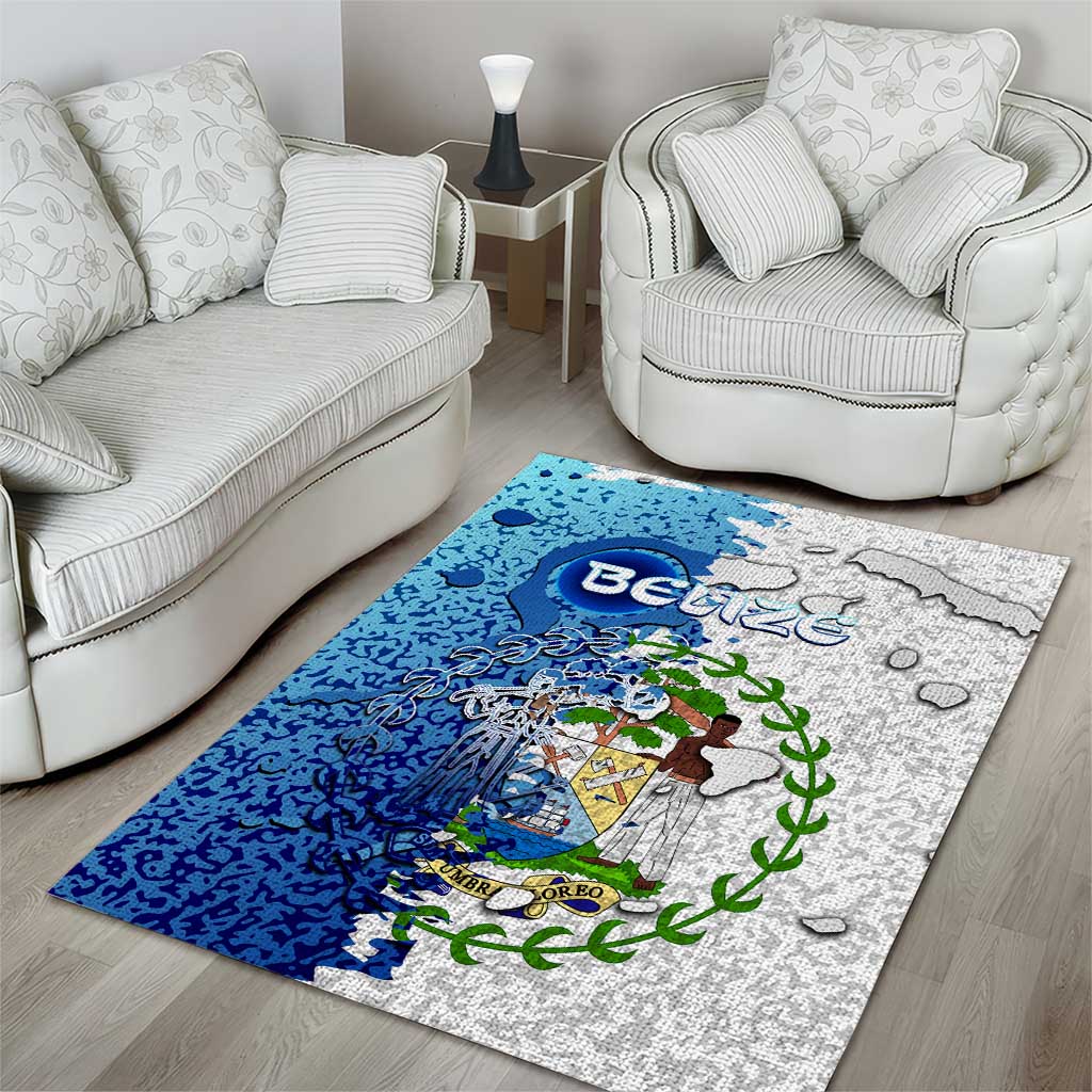 The Deep Heart Of Belize Area Rug Belize Abstract Heritage Ocean Blue Splash Art - Wonder Print Shop