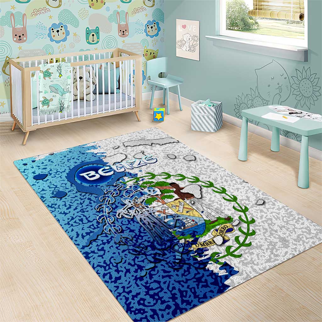 The Deep Heart Of Belize Area Rug Belize Abstract Heritage Ocean Blue Splash Art - Wonder Print Shop