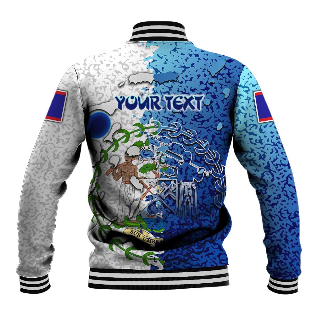 The Deep Heart Of Belize Baseball Jacket Belize Abstract Heritage Ocean Blue Splash Art - Wonder Print Shop