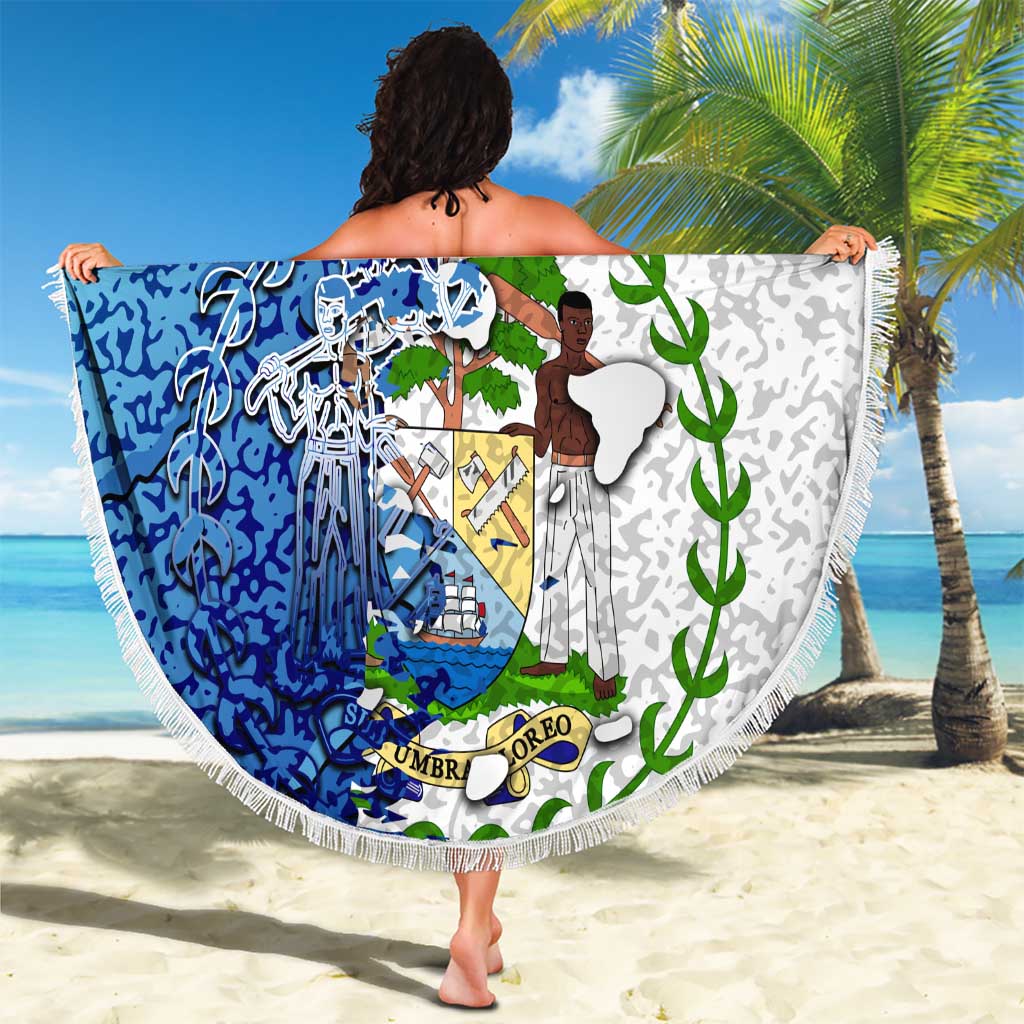 The Deep Heart Of Belize Beach Blanket Belize Abstract Heritage Ocean Blue Splash Art - Wonder Print Shop