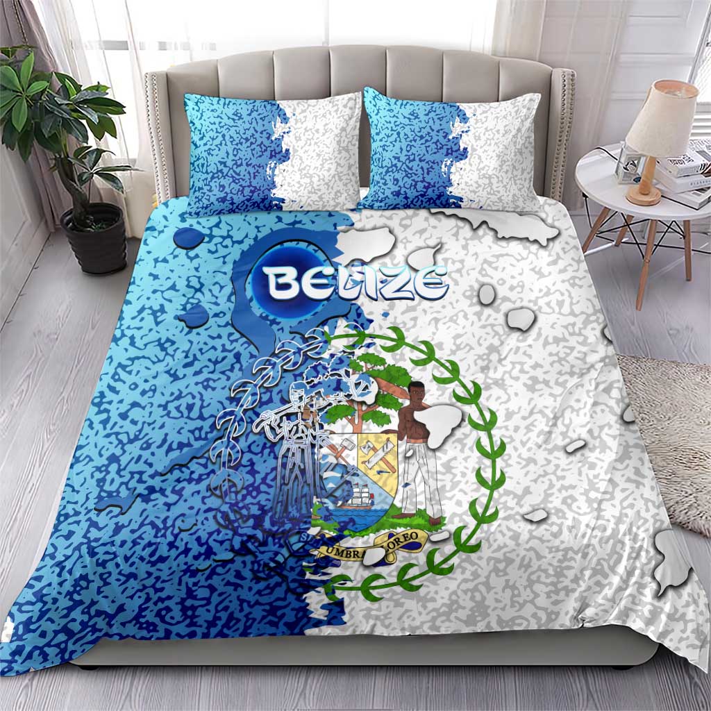 The Deep Heart Of Belize Bedding Set Belize Abstract Heritage Ocean Blue Splash Art - Wonder Print Shop