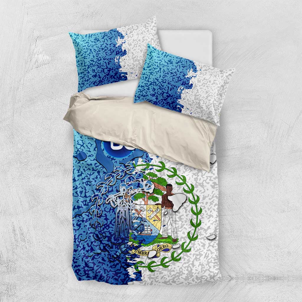 The Deep Heart Of Belize Bedding Set Belize Abstract Heritage Ocean Blue Splash Art - Wonder Print Shop