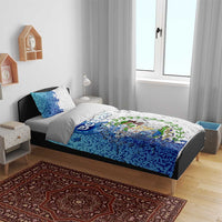 The Deep Heart Of Belize Bedding Set Belize Abstract Heritage Ocean Blue Splash Art - Wonder Print Shop