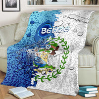 The Deep Heart Of Belize Blanket Belize Abstract Heritage Ocean Blue Splash Art - Wonder Print Shop
