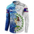 The Deep Heart Of Belize Button Sweatshirt Belize Abstract Heritage Ocean Blue Splash Art - Wonder Print Shop