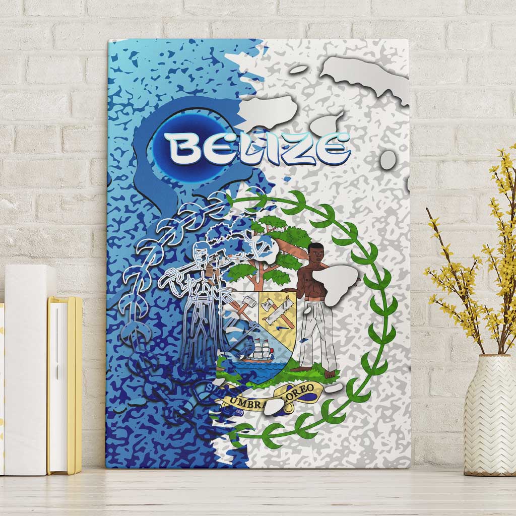 The Deep Heart Of Belize Canvas Wall Art Belize Abstract Heritage Ocean Blue Splash Art - Wonder Print Shop