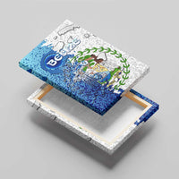 The Deep Heart Of Belize Canvas Wall Art Belize Abstract Heritage Ocean Blue Splash Art - Wonder Print Shop