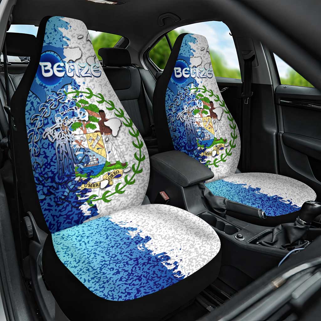 The Deep Heart Of Belize Car Seat Cover Belize Abstract Heritage Ocean Blue Splash Art - Wonder Print Shop