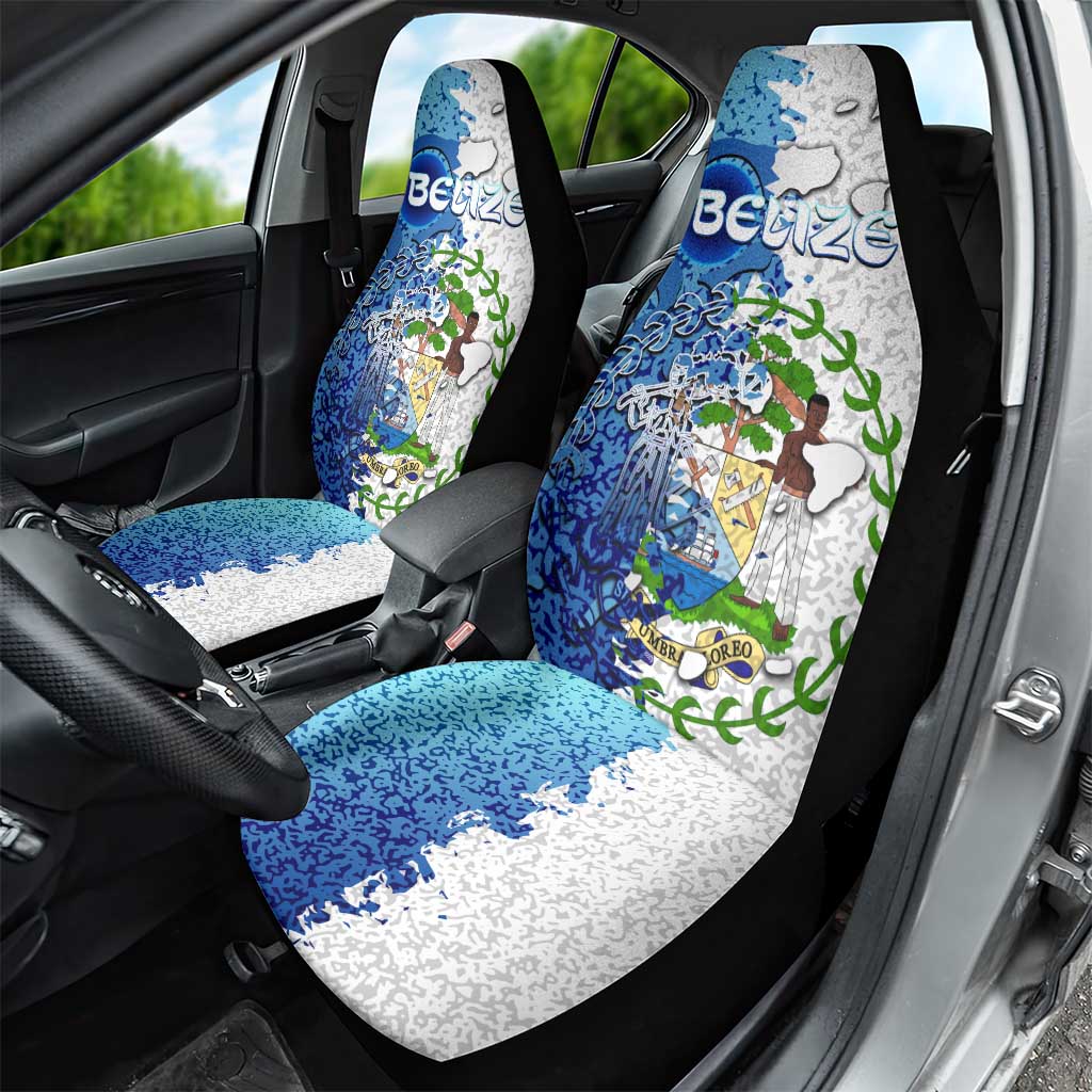 The Deep Heart Of Belize Car Seat Cover Belize Abstract Heritage Ocean Blue Splash Art - Wonder Print Shop