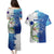 The Deep Heart Of Belize Couples Matching Puletasi and Hawaiian Shirt Belize Abstract Heritage Ocean Blue Splash Art - Wonder Print Shop