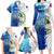 The Deep Heart Of Belize Family Matching Long Sleeve Bodycon Dress and Hawaiian Shirt Belize Abstract Heritage Ocean Blue Splash Art - Wonder Print Shop