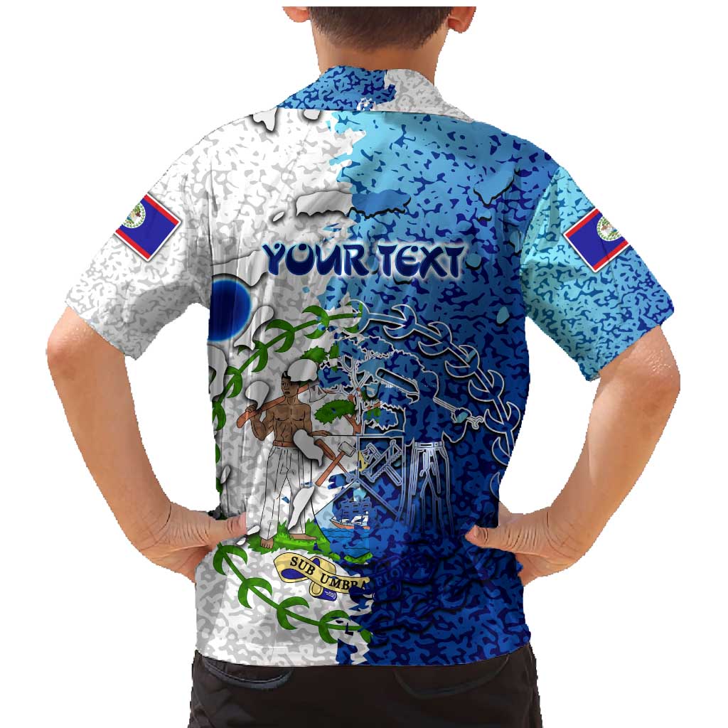 The Deep Heart Of Belize Family Matching Mermaid Dress and Hawaiian Shirt Belize Abstract Heritage Ocean Blue Splash Art - Wonder Print Shop