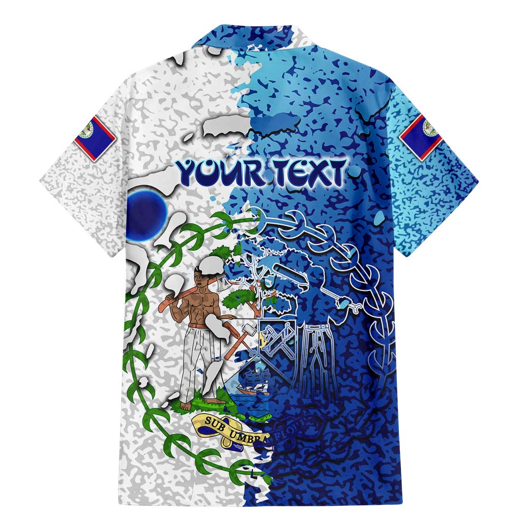 The Deep Heart Of Belize Family Matching Mermaid Dress and Hawaiian Shirt Belize Abstract Heritage Ocean Blue Splash Art - Wonder Print Shop