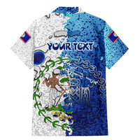 The Deep Heart Of Belize Family Matching Mermaid Dress and Hawaiian Shirt Belize Abstract Heritage Ocean Blue Splash Art - Wonder Print Shop