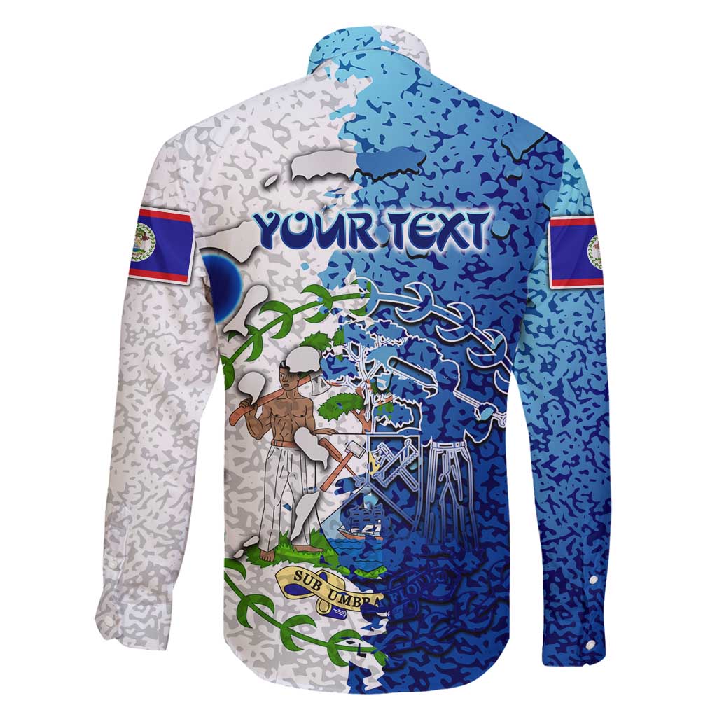 The Deep Heart Of Belize Family Matching Mermaid Dress and Hawaiian Shirt Belize Abstract Heritage Ocean Blue Splash Art - Wonder Print Shop