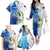 The Deep Heart Of Belize Family Matching Off The Shoulder Long Sleeve Dress and Hawaiian Shirt Belize Abstract Heritage Ocean Blue Splash Art - Wonder Print Shop