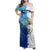 The Deep Heart Of Belize Family Matching Off Shoulder Maxi Dress and Hawaiian Shirt Belize Abstract Heritage Ocean Blue Splash Art - Wonder Print Shop
