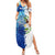 The Deep Heart Of Belize Family Matching Summer Maxi Dress and Hawaiian Shirt Belize Abstract Heritage Ocean Blue Splash Art - Wonder Print Shop