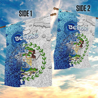 The Deep Heart Of Belize Garden Flag Belize Abstract Heritage Ocean Blue Splash Art - Wonder Print Shop