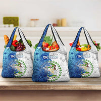 The Deep Heart Of Belize Grocery Bag Belize Abstract Heritage Ocean Blue Splash Art - Wonder Print Shop