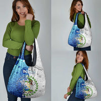 The Deep Heart Of Belize Grocery Bag Belize Abstract Heritage Ocean Blue Splash Art - Wonder Print Shop