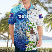 The Deep Heart Of Belize Hawaiian Shirt Belize Abstract Heritage Ocean Blue Splash Art - Wonder Print Shop