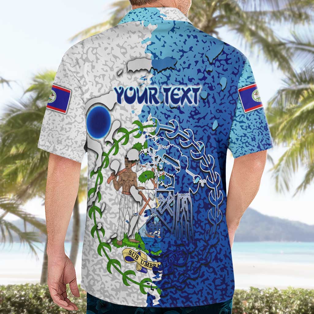 The Deep Heart Of Belize Hawaiian Shirt Belize Abstract Heritage Ocean Blue Splash Art - Wonder Print Shop