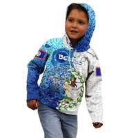 The Deep Heart Of Belize Kid Hoodie Belize Abstract Heritage Ocean Blue Splash Art - Wonder Print Shop