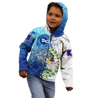 The Deep Heart Of Belize Kid Hoodie Belize Abstract Heritage Ocean Blue Splash Art - Wonder Print Shop